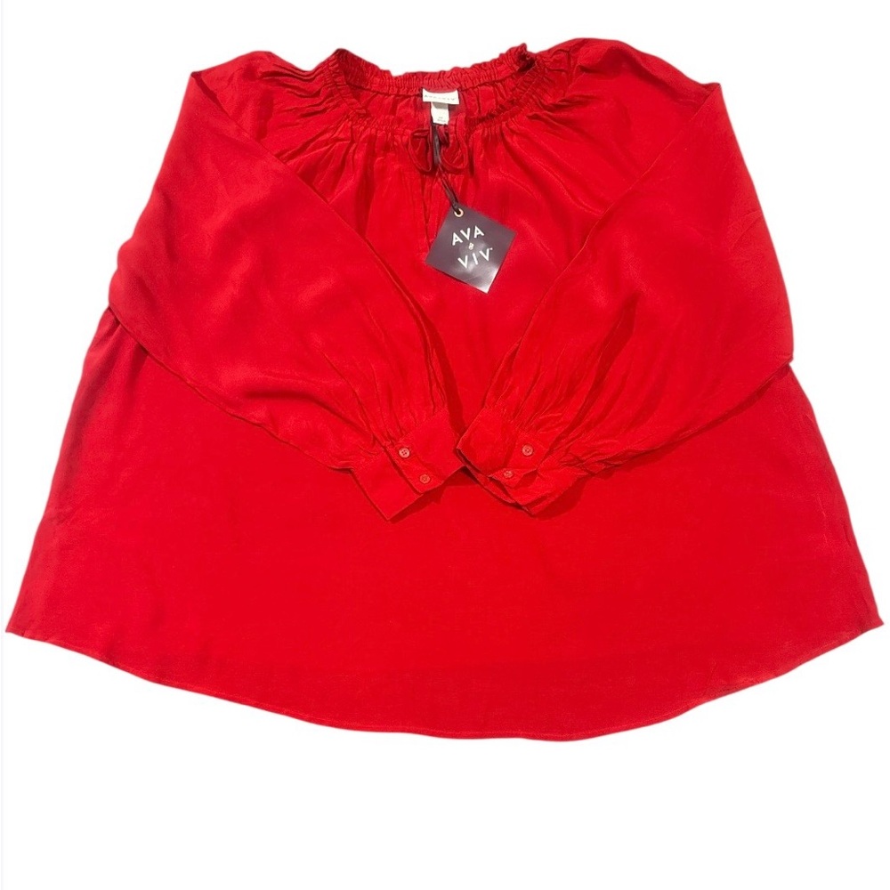 Ava & Viv Vibrant Red Blouse